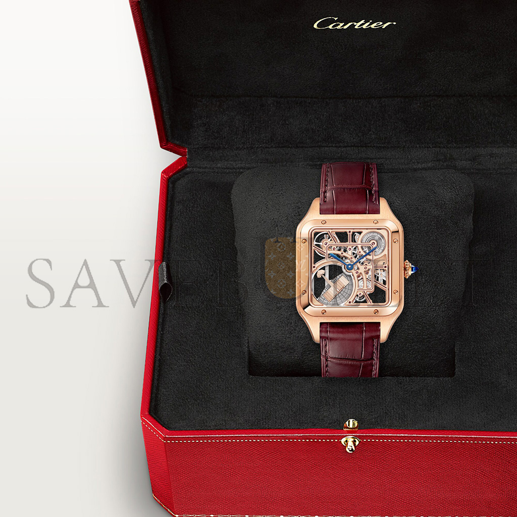 CARTIER SANTOS-DUMONT SKELETON WATCH WITH MICRO-ROTOR WHSA0030